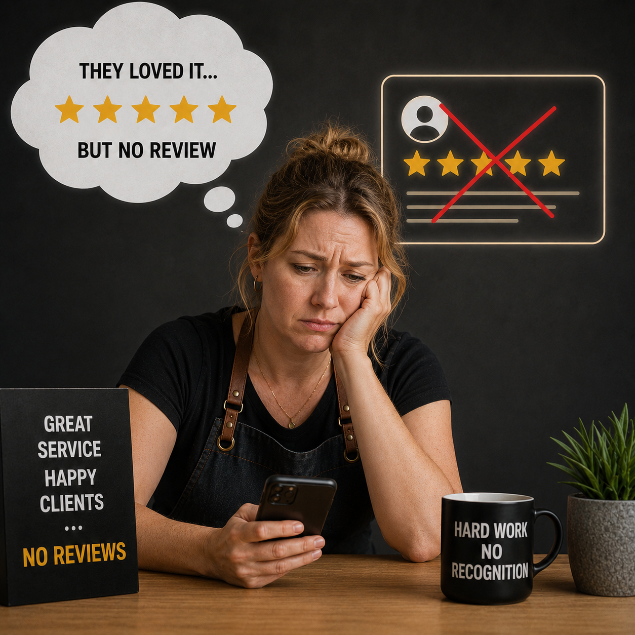 Business owner frustrated that happy customers never left a review